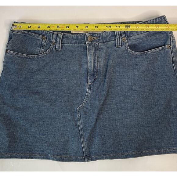 Express Vintage Y2K Stretch Denim Mall Goth Micro Mini Skirt 11/12 Bodycon - Picture 7 of 7